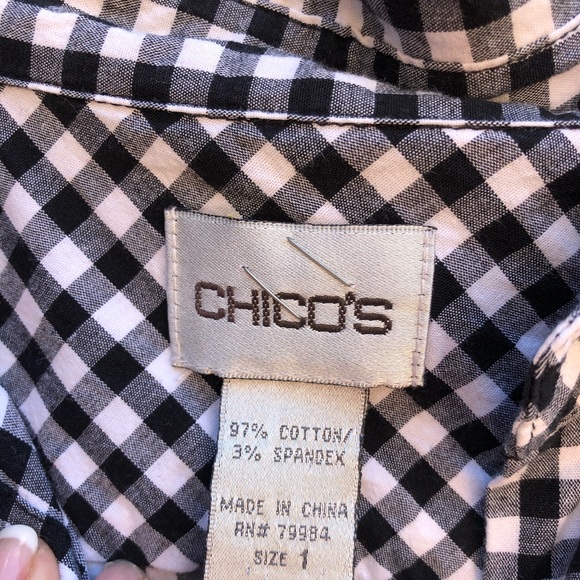 Chico’s Black and white button down - Picture 2 of 4